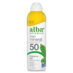 Alba Botanica Sheer Mineral Fragrance Free SPF 50 Sunscreen Spray 148ml