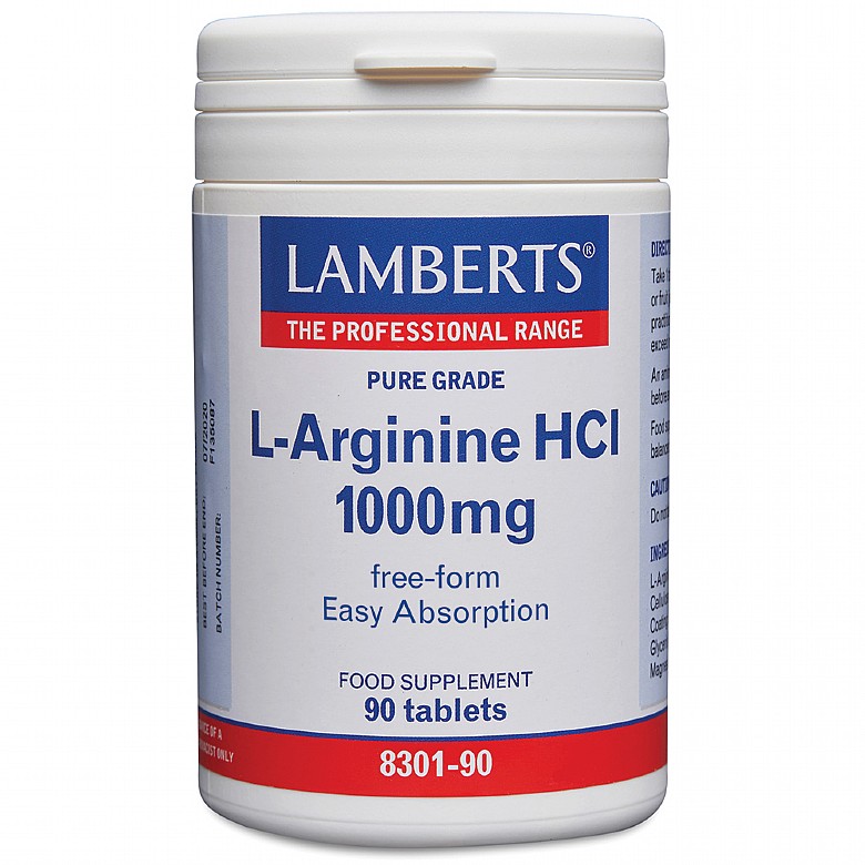 Lamberts L-Arginine HCl 1000mg 90 Tablets