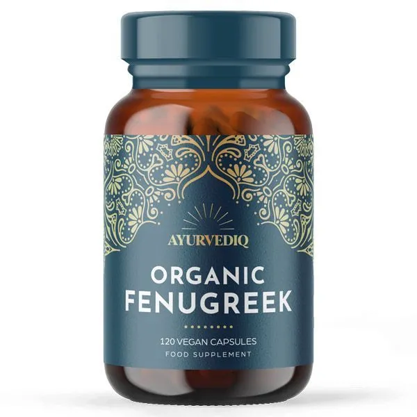 Ayurvediq Wellness Organic Fenugreek 120 Vegan Capsules.