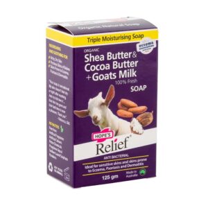Hope's Relief Organic Shea Butter & Cocoa Buter Goats Milk Soap 125gm