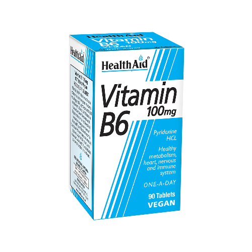 HealthAid Vitamin B6 (Pyridoxine HCI) 100mg 90 Tablets