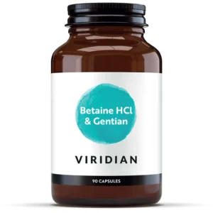 Viridian Betaine HCl with Gentian Root 650mg 90 Vegan Capsules