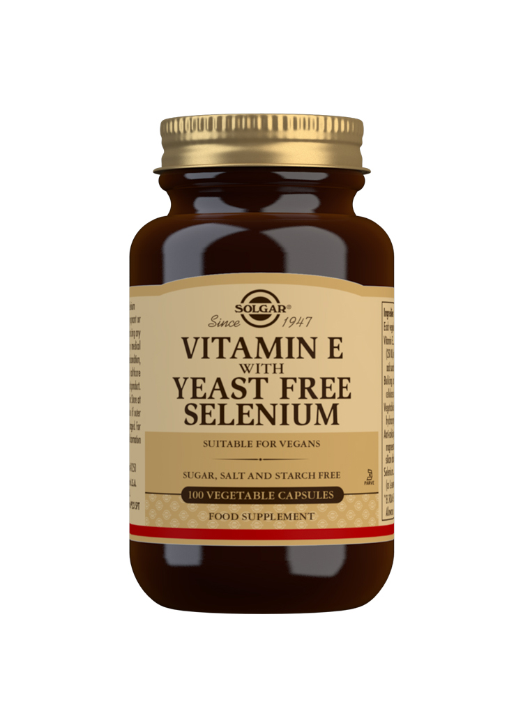 Vitamin E with Yeast Free Selenium 100 Vegetable Capsules